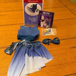 American Girl Truly Me Rehearsal to Recital Dance Outfit in Blue and Purple